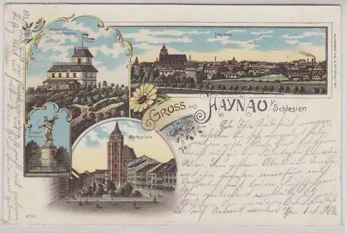 44406 Ak Lithographie Salutation de Haynau en Silésie 1898