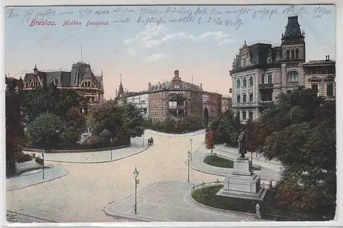 44402 Poste de terrain Ak Wroclaw Moltke Monument 1915