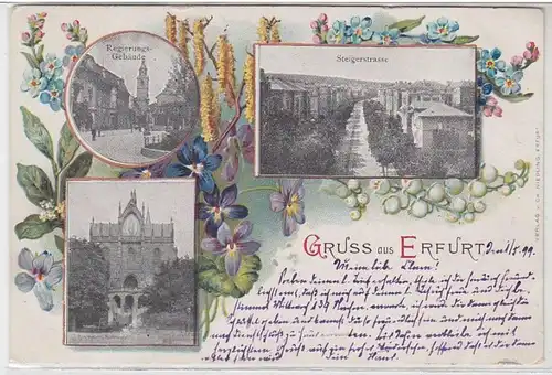 44392 Multi-image Ak Gruss de Erfurt 1899