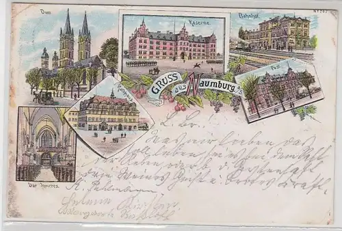 44383 Ak Lithographie Gruss aus Naumburg 1899