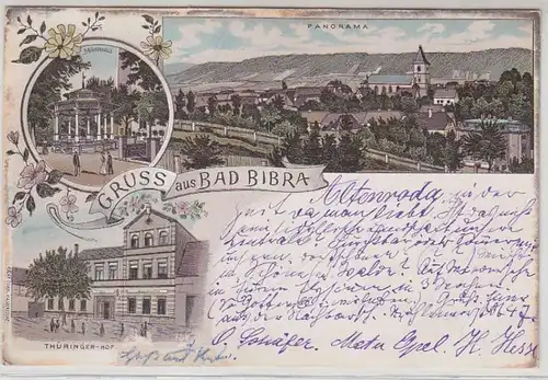 44380 Ak Lithographie Gruß aus Bad Bibra 1898