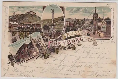 44378 Ak Lithographie Gruß aus Freyburg a.U. 1908