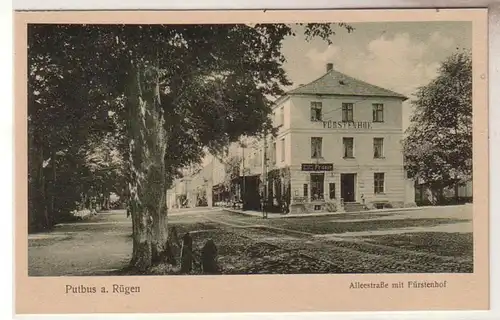 44372 Ak Putbus sur Rügen Alleestraße avec Hotel Fürstenhof vers 1920