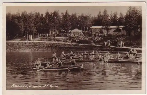44325 Ak Tyssa Strandbad "Ziegelteich" um 1930