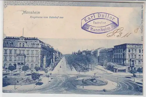 44292 Ak Mannheim Ringstraße vom Bahnhof aus um 1900