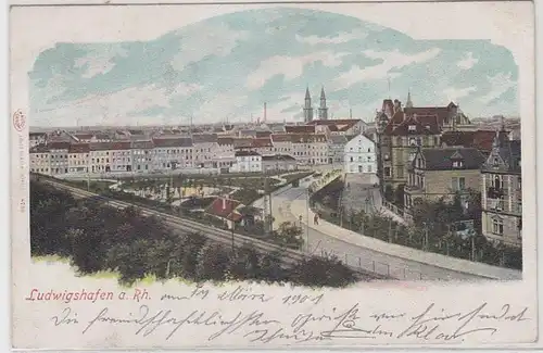 44290 Ak Ludwigshafen am Rhein Totalansicht 1901