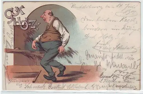 44283 Ak Lithographie Humour Kegels "Bon bois!" 1901