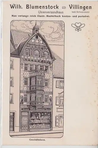 44257 Ak Villingen Uhrenversandhaus Blumenstock um 1920