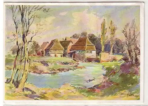 44165 Ak Berg vieux moulin à la Lauger (fleurs frontalières Palatinat-Elsass) vers 1940