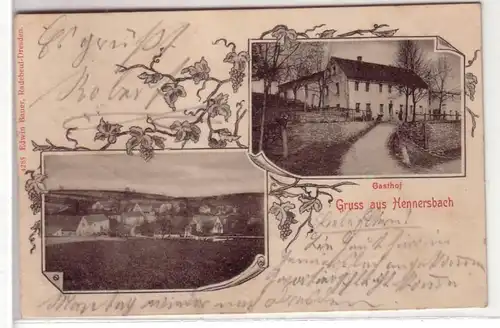 44131 Mehrbild Ak Gruß aus Hennersbach Gasthof 1902