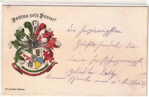 44126 Studentika Ak Mittweida "Wettina sei's Panier" um 1910
