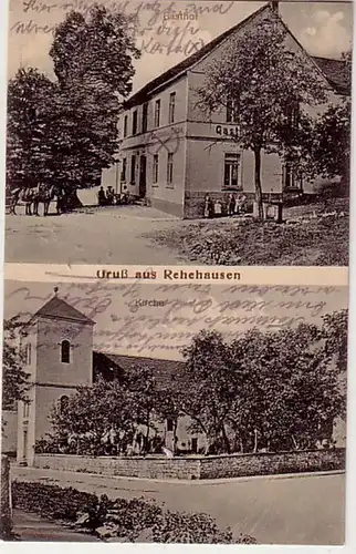 44089 Ak Salutation de Rehehausen Hostelhof et église 1918