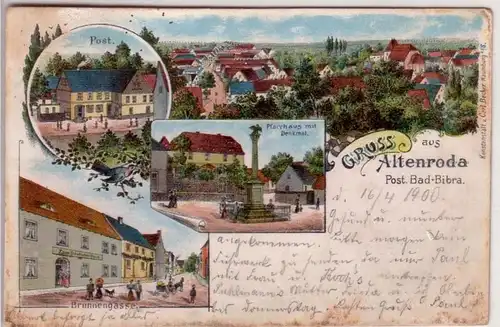 44088 Ak Lithographie Gruß aus Altenroda 1900