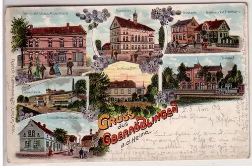 44084 Ak Lithographie Salutation de Oberröblingen 1909