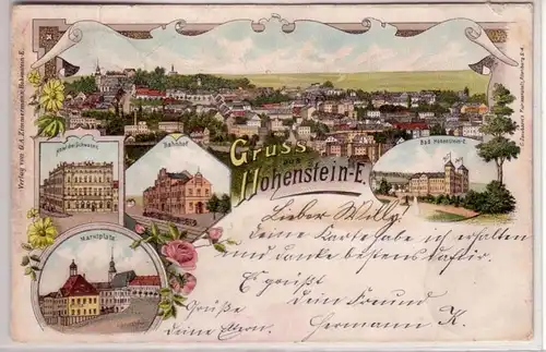 44068 Ak Lithographie Gruss aus Hohenstein E. 1899