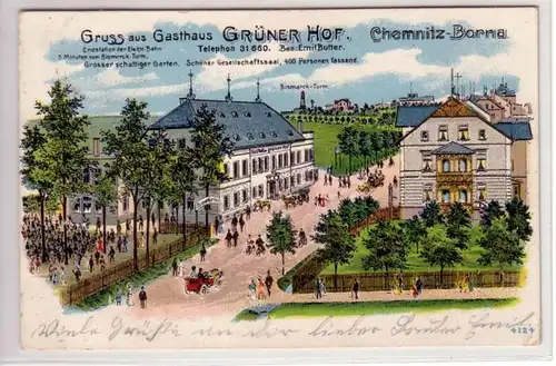 44034 Ak Lithographie Gruss de Chemnitz Borna 1928