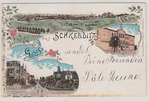 44016 Ak Lithographie Gruss aus Schkeuditz 1903