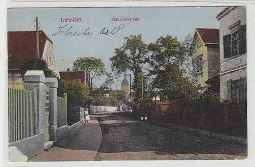 44012 Feldpost Ak Lobstädt Bahnhofstrasse 1915
