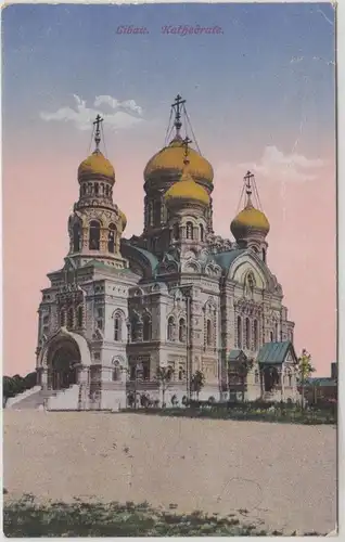 43991 Feldpost Ak Libau Lettland Kathedrale 1917