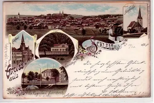 43942 Ak Lithographie Gruß aus Schleiz R.j.L. 1898