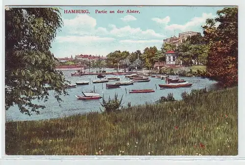 43878 Ak Hamburg Partie à l'Alster 1907