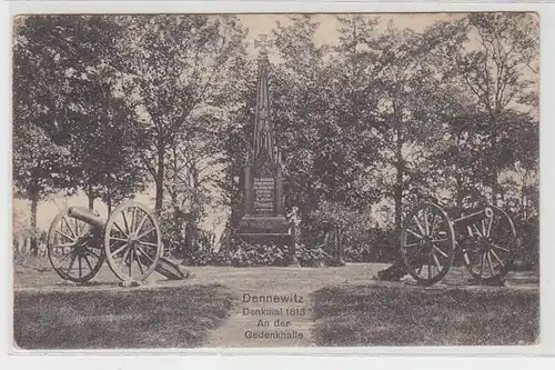 43864 Ak Dennewitz Denkmal 1813 an der Gedenkhalle 1913