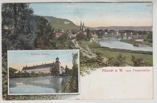 43839 Ak Höxter vom Felsenkeller, Schloss Corvey 1906