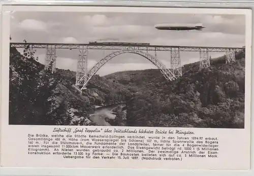 43827 Ak Zeppelin sur le pont à Mugsten vers 1930
