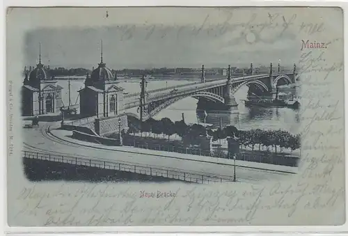 43799 Ak Mainz Neue Brücke 1901