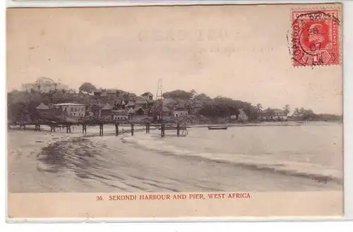 43798 Ak Gold Coast West Africa Sekondi Harbour and Pier 1907