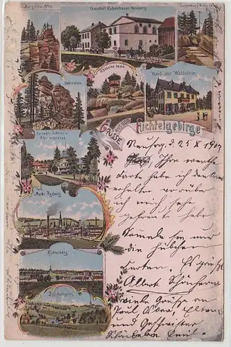 43776 Ak Lithographie Salutation des monts de Fichtel 1903