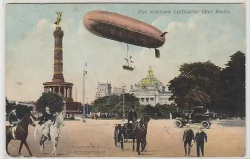 43738 Ak der Lenkbare Luftballon über Berlin 1900