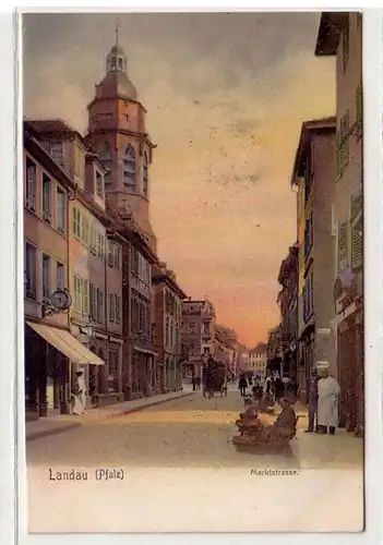 43647 Ak Landau en Palatinat Marktstraße au départ vers 1920