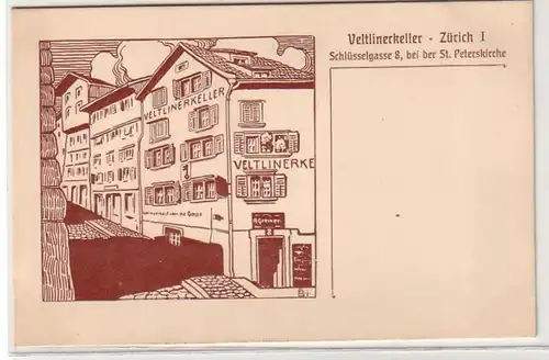 43646 Ak Zurich Veltlinerkeller Kehlgasse 8, 1925