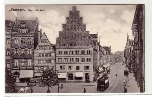 43641 Ak Hannover Breitestraße mit Verkehr um 1910