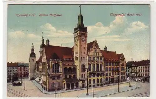 43640 Ak Chemnitz neues Rathaus 1913