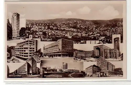 43601 Multi-image Ak Stuttgart construction moderne vers 1937