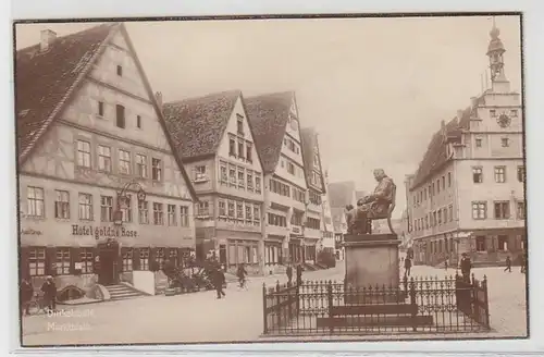 43597 Ak Dinkelsbühl Marktplatz Hotel Gold'ne Rose 1930