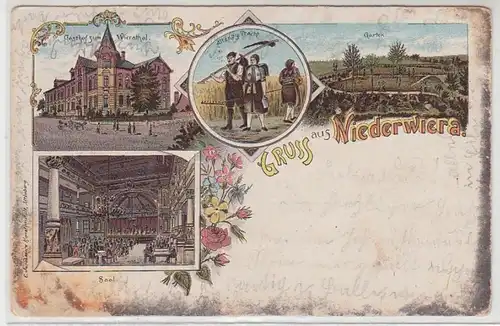43484 Ak Lithographie Gruß aus Niederwiera 1907
