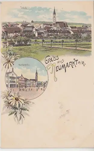 43474 Ak Lithographie Salutation de Neumarkt a.R. vers 1910