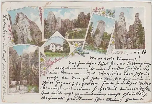43422 Ak Lithographie Adersbach in Böhmen 1898
