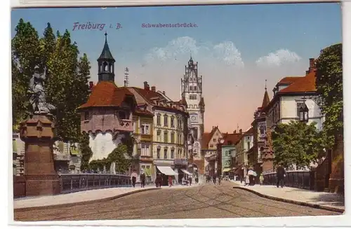 43391 Feldpost Ak Freiburg i.B. Schwabentorbrücke 1917