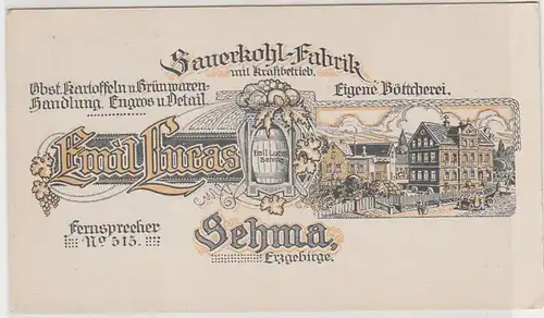 43388 Reklame Karte Sehma Sauerkohl Fabrik um 1920