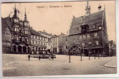 43363 Ak Pößneck Marché avec hôtel de ville 1913