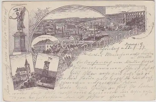 43337 Ak Lithographie Gruss aus Reichenbach i.V. 1897