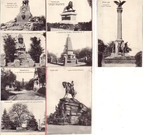 43322/5 Ak Wörth a.S. Monuments de guerriers vers 1915
