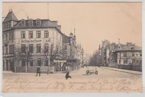 43270 Ak Pirna Hotel "Sächsischer Hof"Gartenstraße 1904