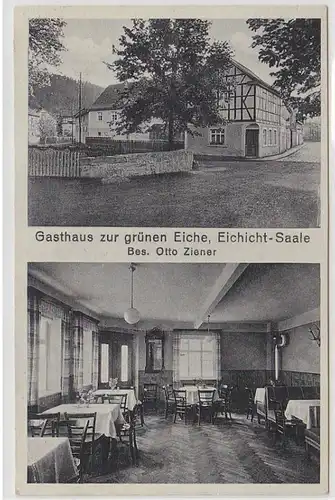 43249 Ak Eichicht Saale Gasthaus zur grünen Eiche 1930