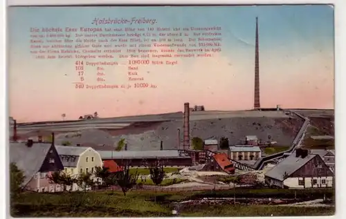 43241 Ak Halsbrücke Freiberg höchste Esse Europas 1918