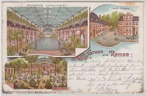43202 Ak Lithographie Gruß aus Remse Colosseum 1902